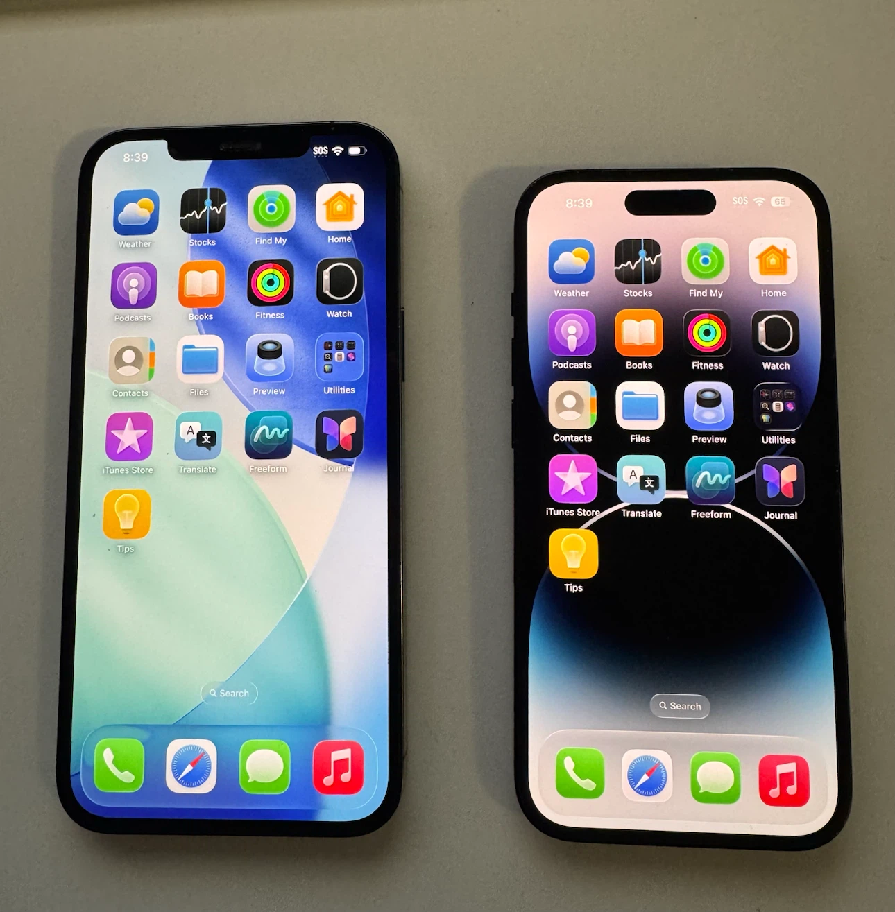 iPhone 12 Pro Max 256GB and iPhone 14 Pro 128 GB