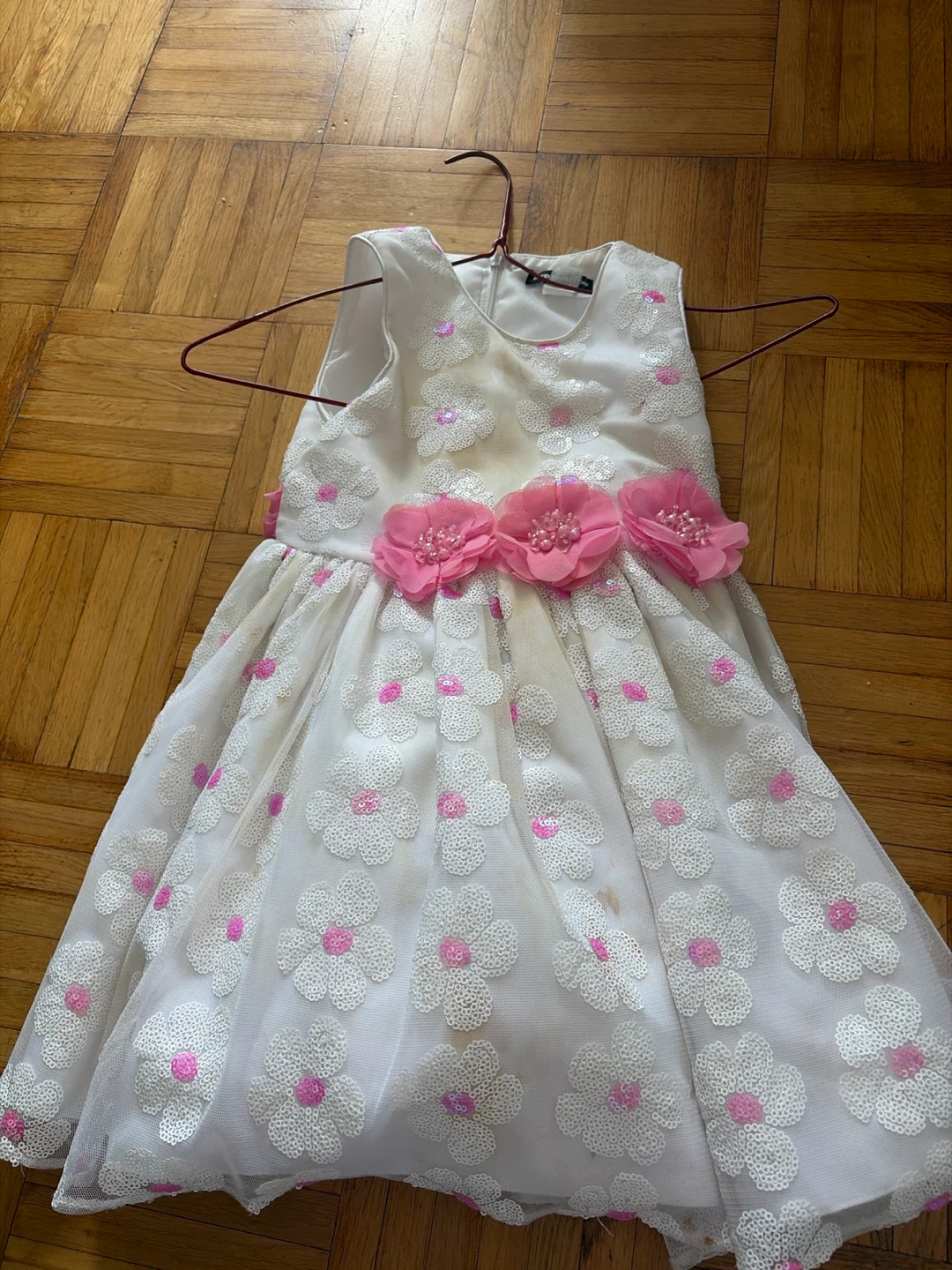 David Charles White Sequin Floral Dress - photo 3