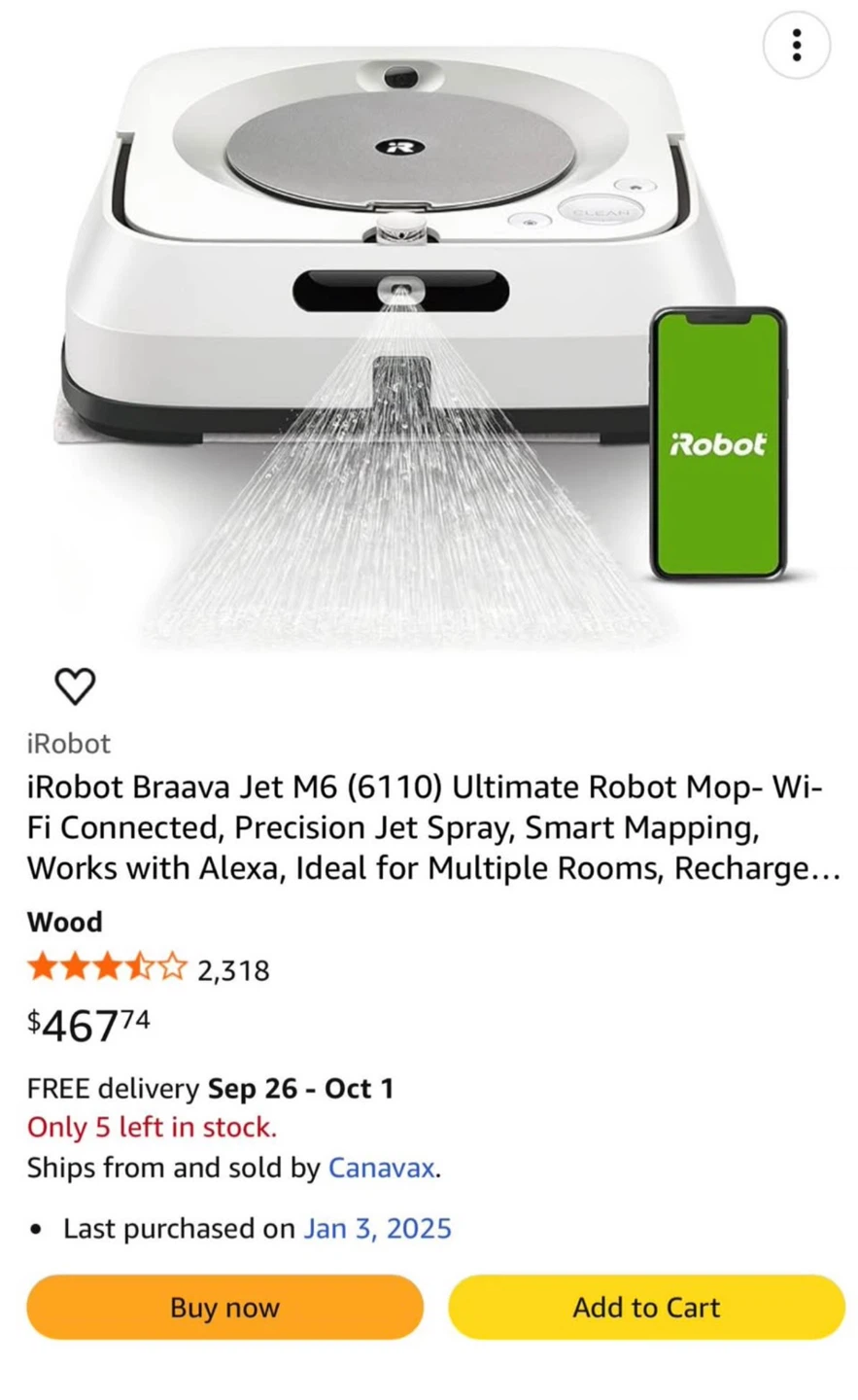 iRobot Braava Jet M6 Robot Mop