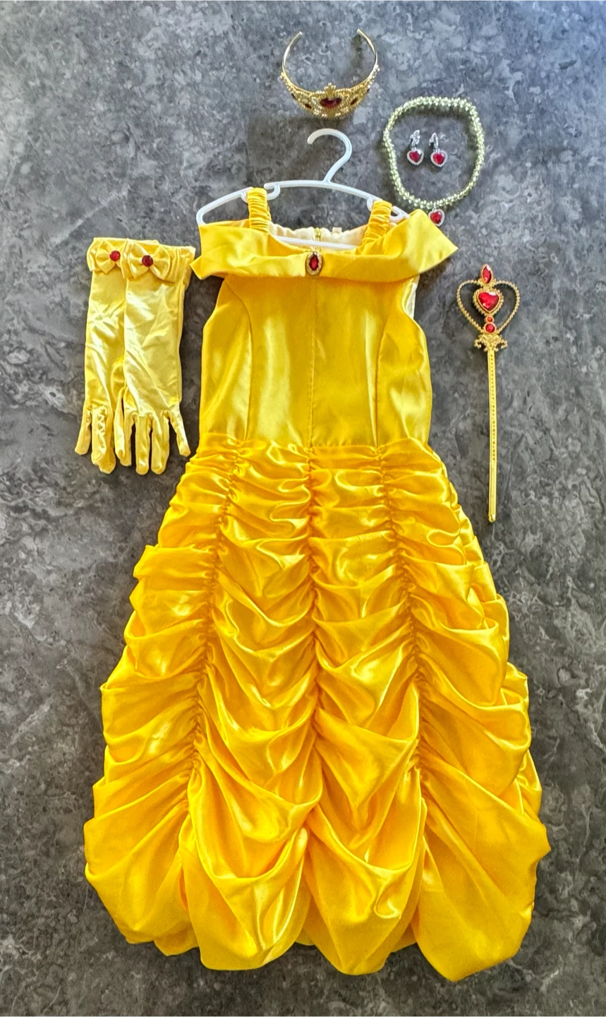 Belle Costume Set kids size 5-6 yr.