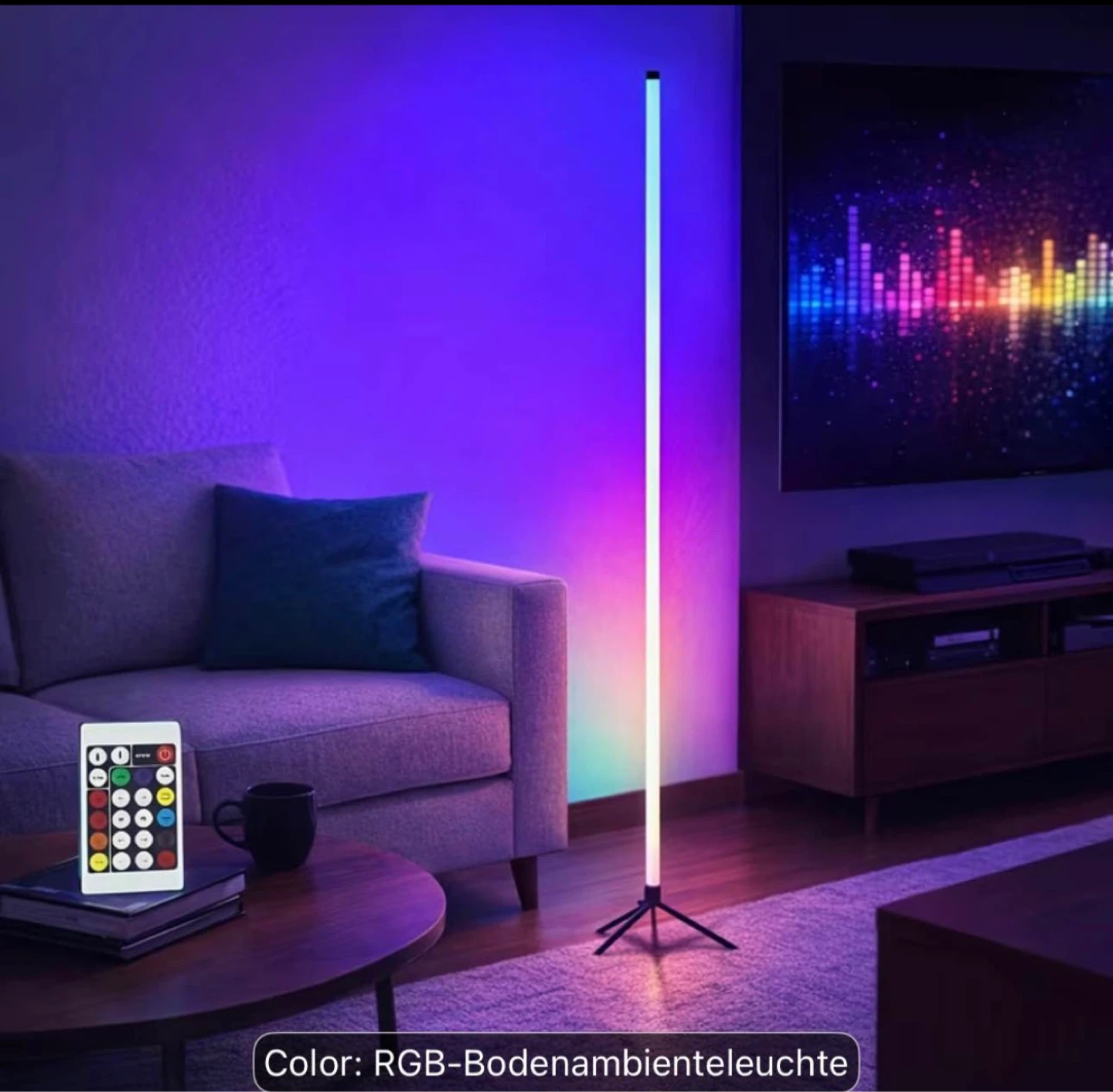 RGB Corner Floor Lamp 103cm - Remote Control