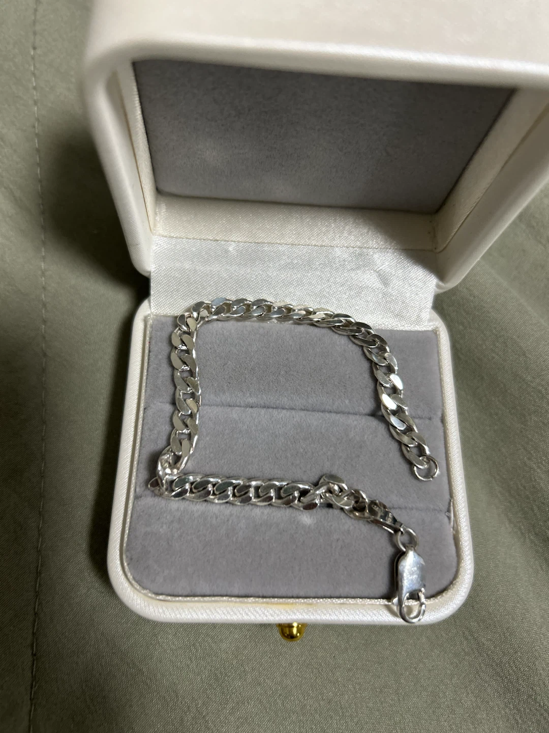 Italian  Silver Curb Chain Bracelet