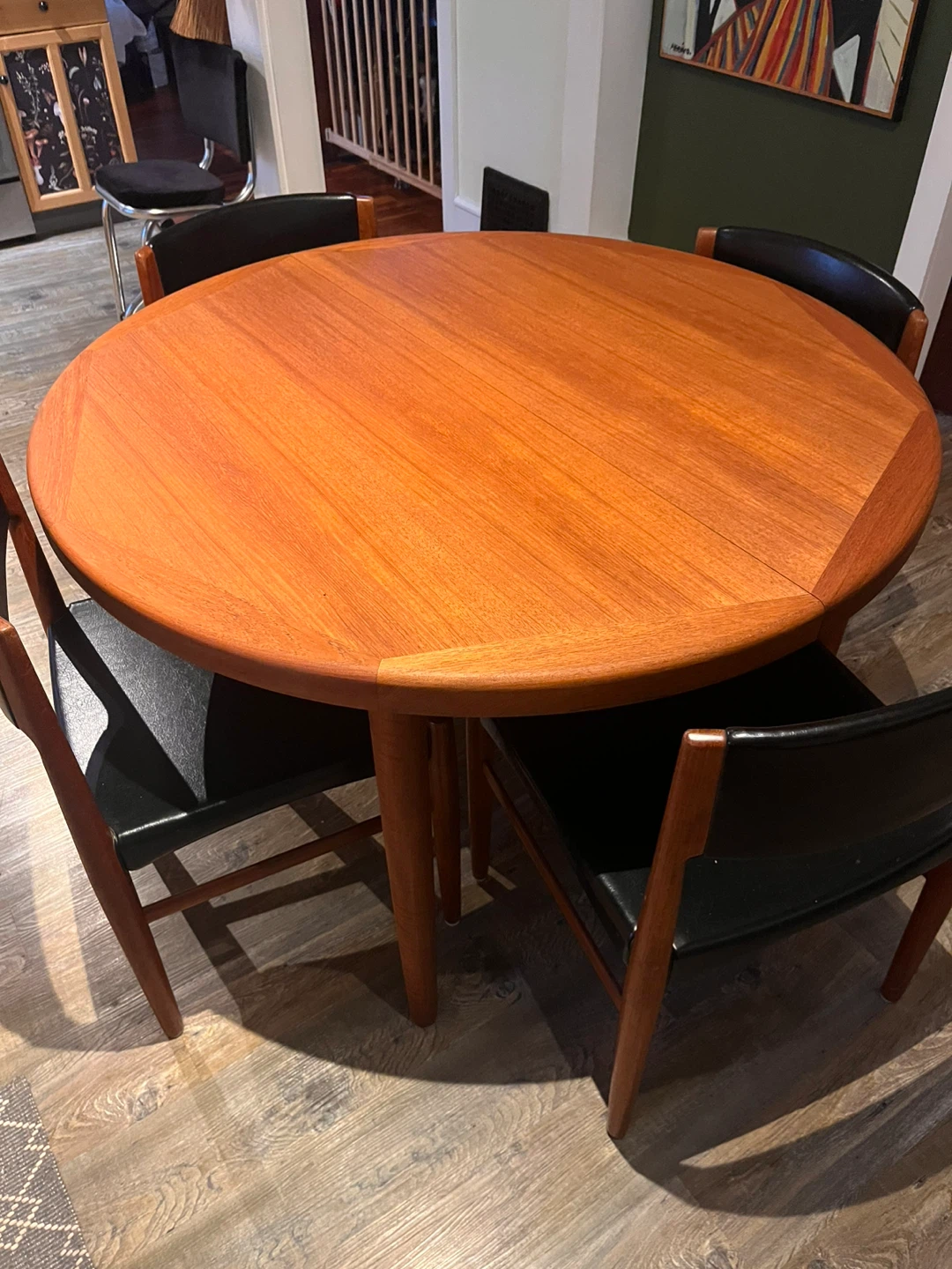 Restored Danish Teak Round Dining Table
