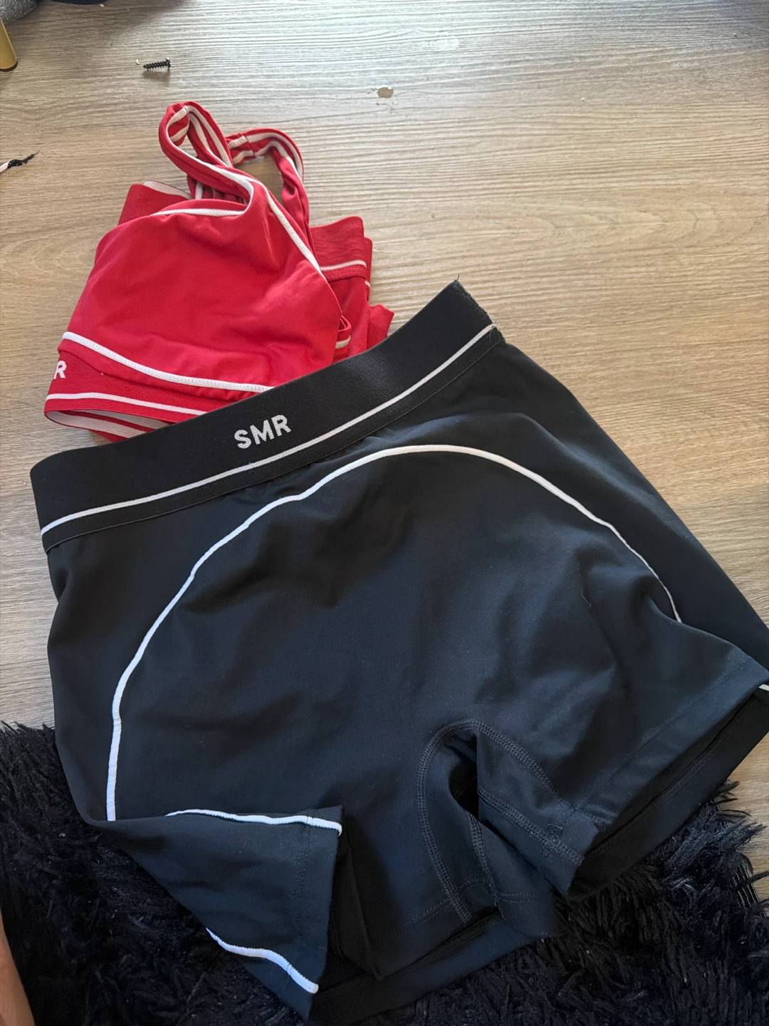 SMR Black and Red Athletic Shorts