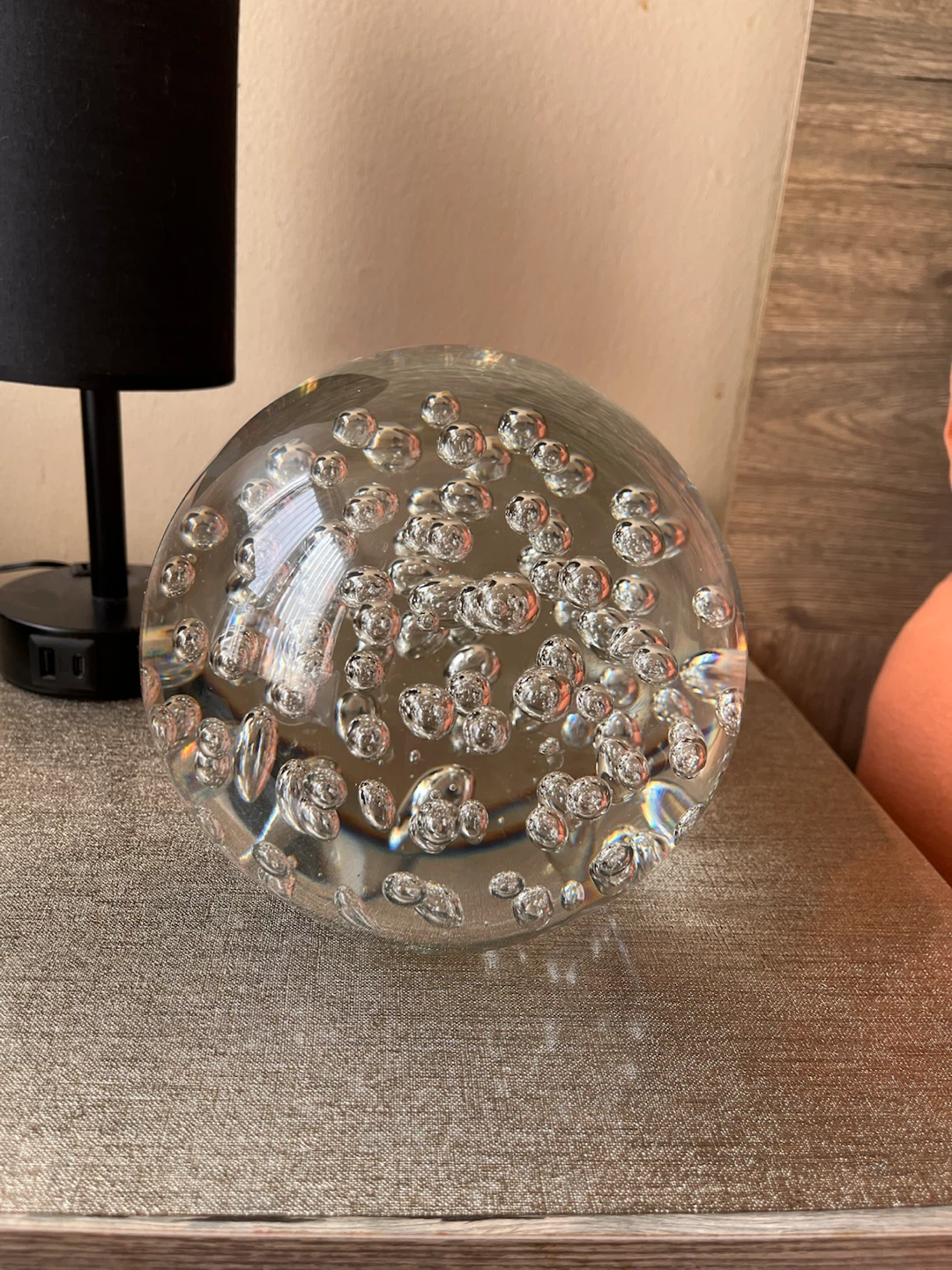 Clear Glass Bubble Paperweight