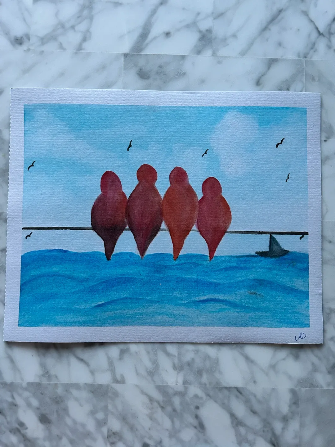 Original Watercolour Painting of Birds