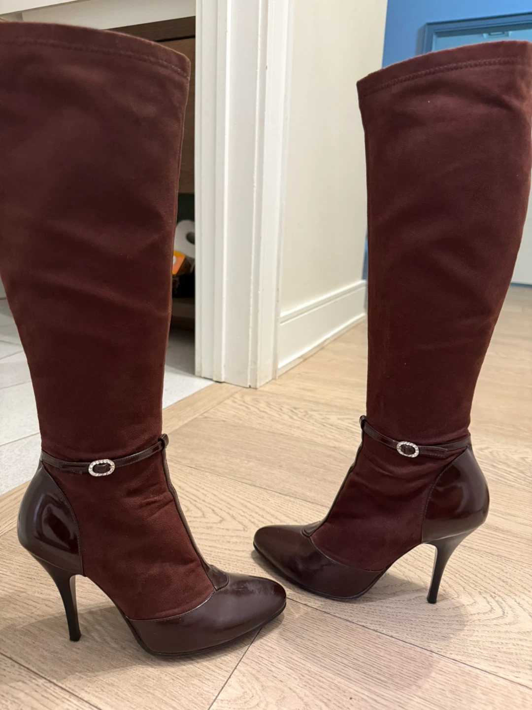 Pierre Cardin Dark Brown Knee-High Heeled Boots
