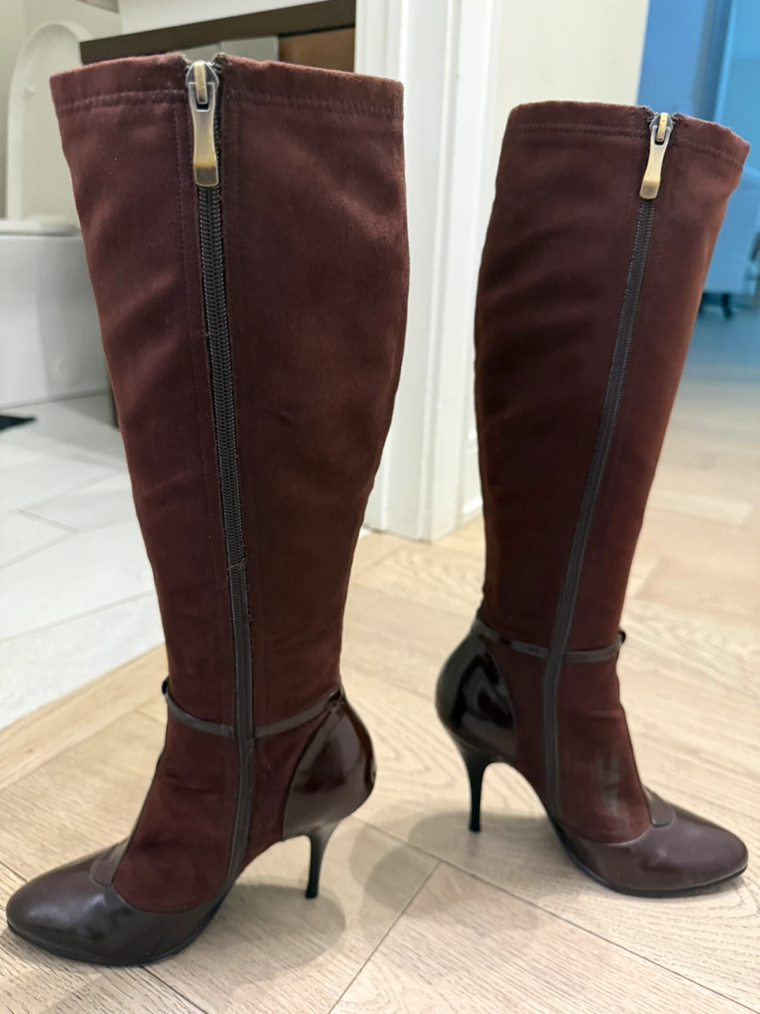 Pierre Cardin Dark Brown Knee-High Heeled Boots - photo 2