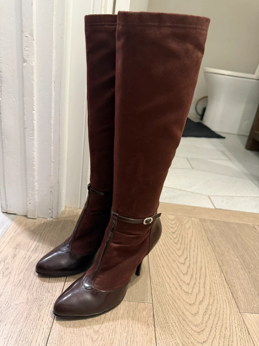 Pierre Cardin Dark Brown Knee-High Heeled Boots - photo 3