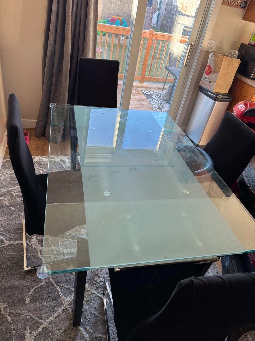 Glass Dining Table with 4 Chairs