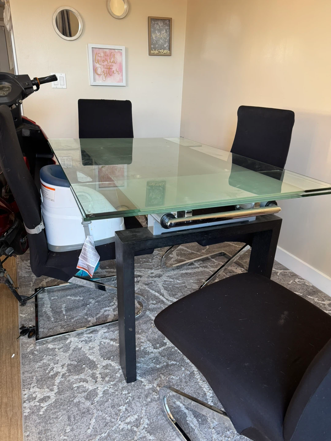 Glass Dining Table with 4 Chairs - photo 2