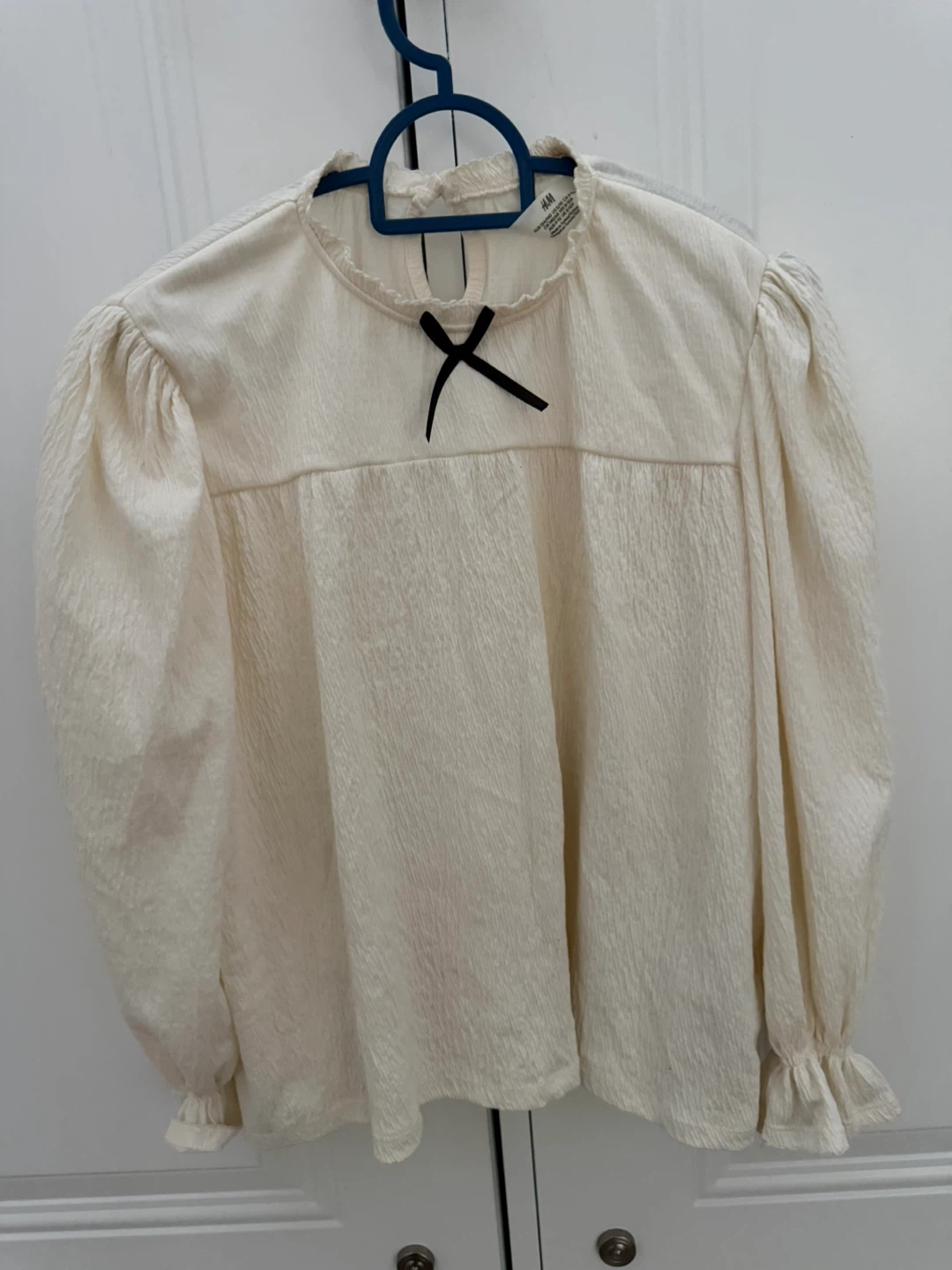 H&M Girls White Blouse with Bow Detail