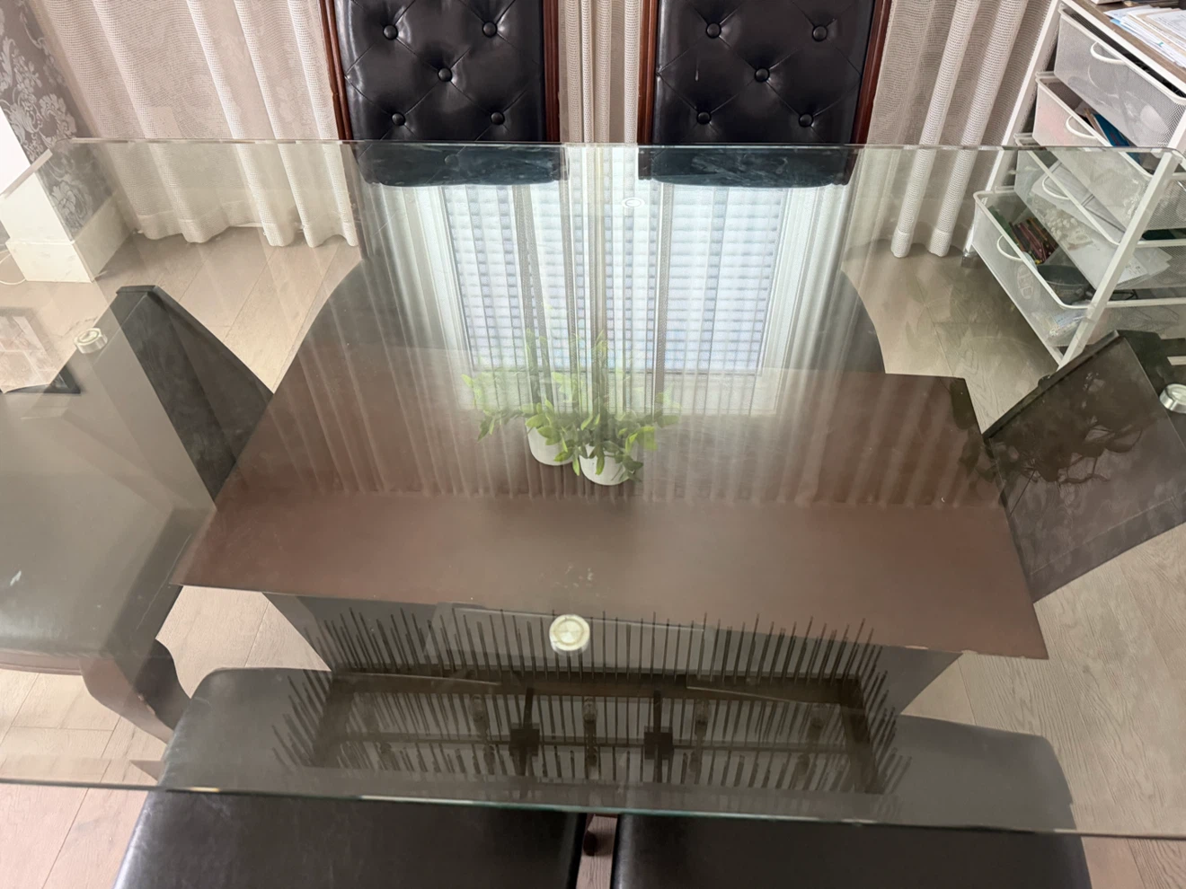Glass Dining Table with 4 Chairs