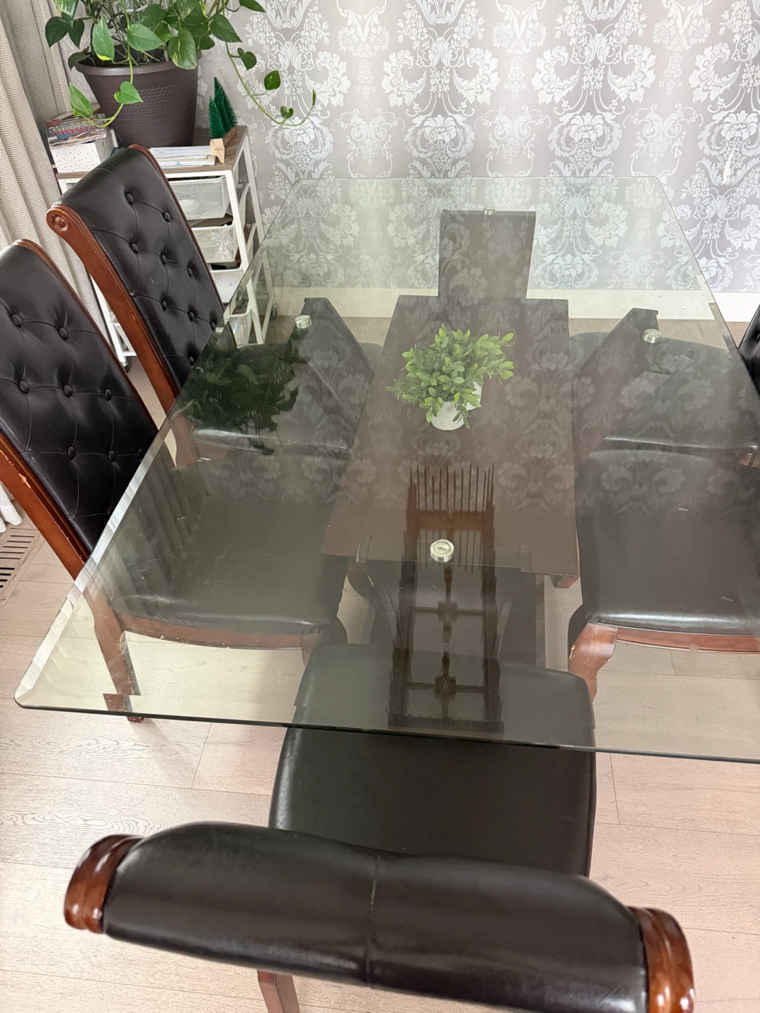 Glass Dining Table with 4 Chairs - photo 2