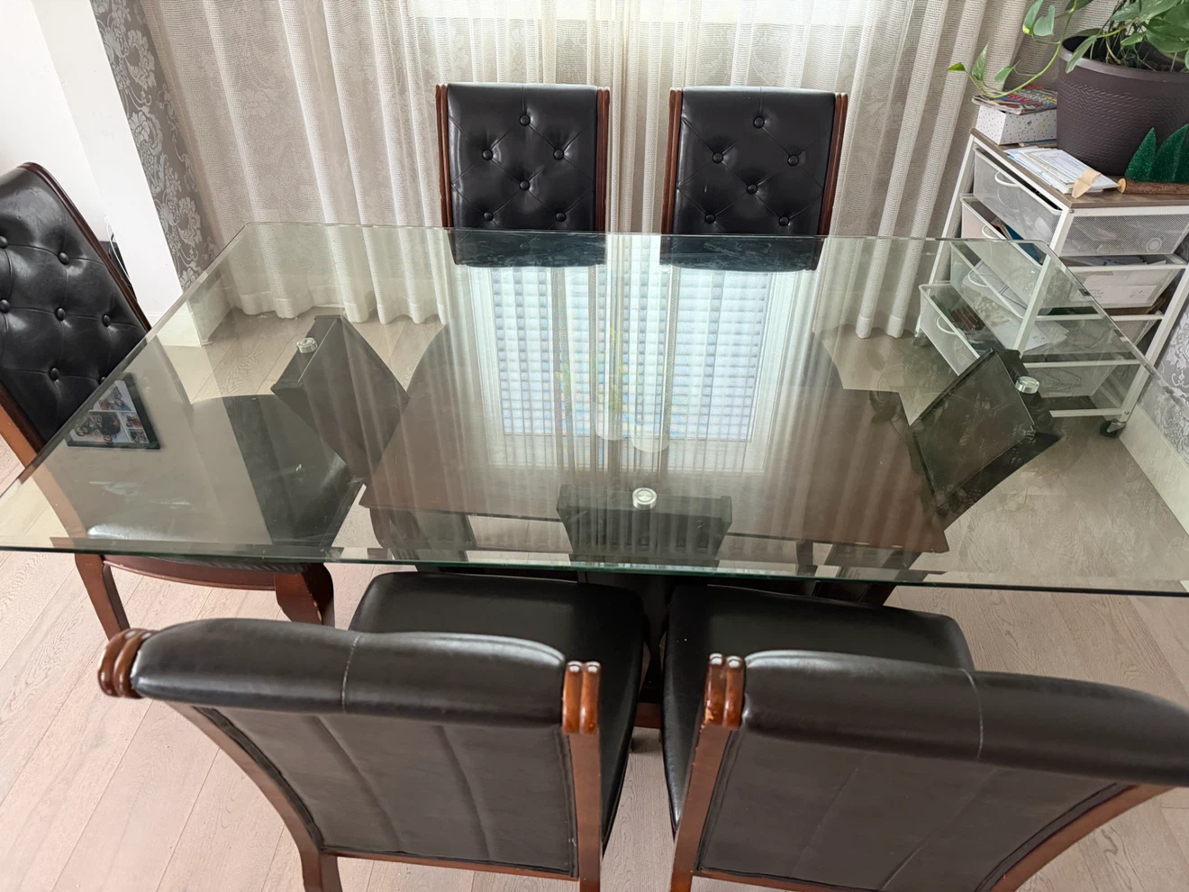 Glass Dining Table with 4 Chairs - photo 3