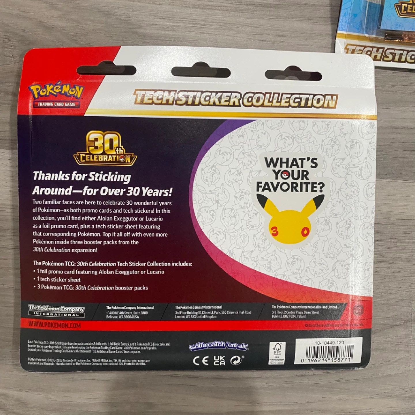 Pokemon TCG 30th Celebration Tech Sticker Collection - photo 2