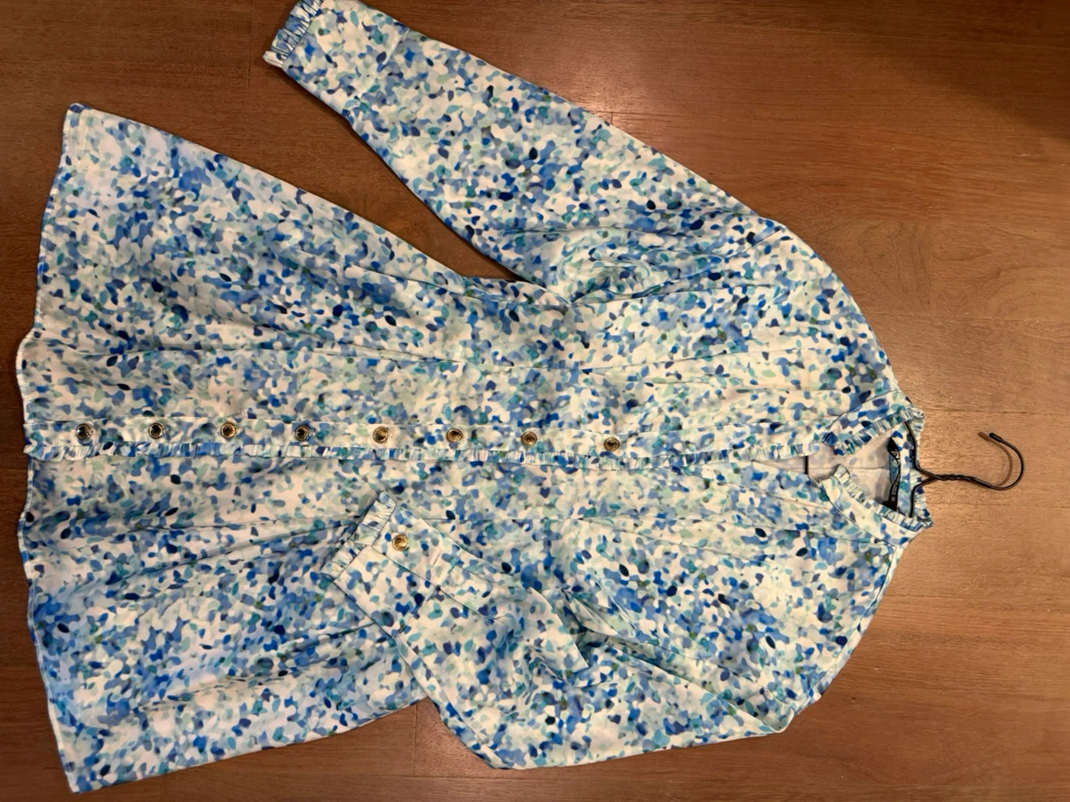 ZARA Blue Floral Print Dress Size XS - photo 3