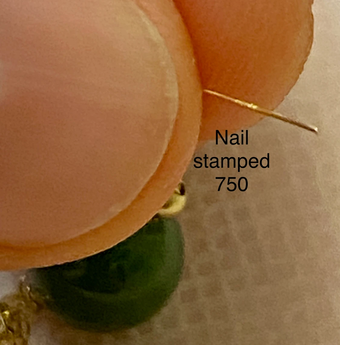 18K Gold and Jade Threader Earrings - photo 3