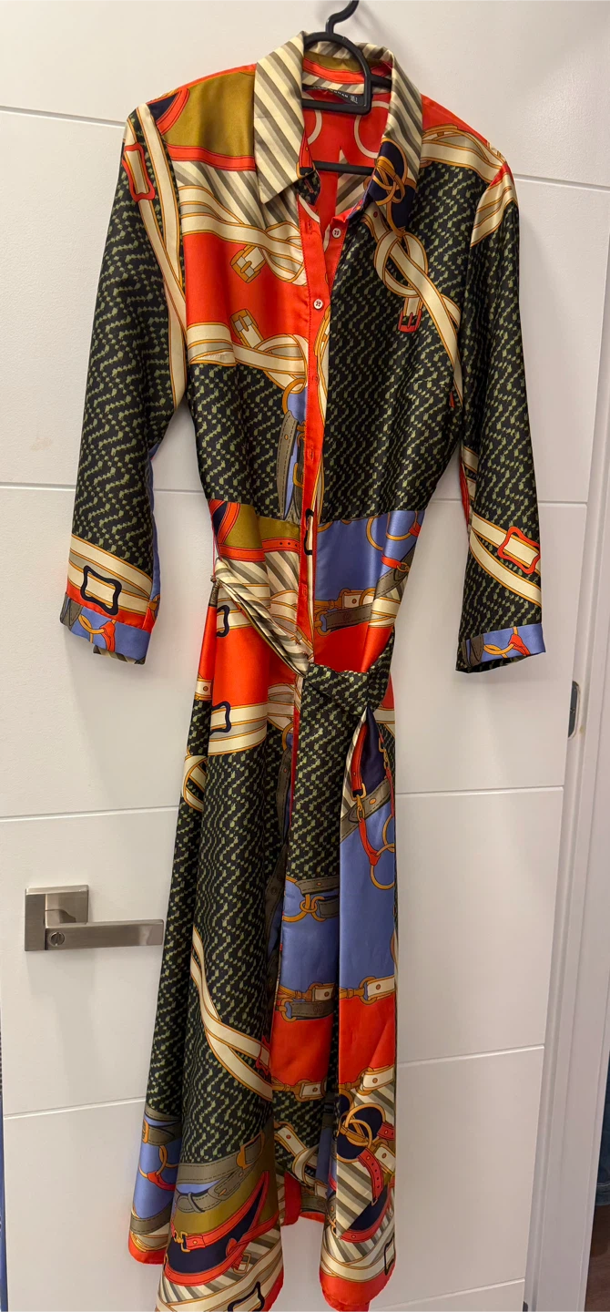 Zara Woman Patterned Shirt Dress