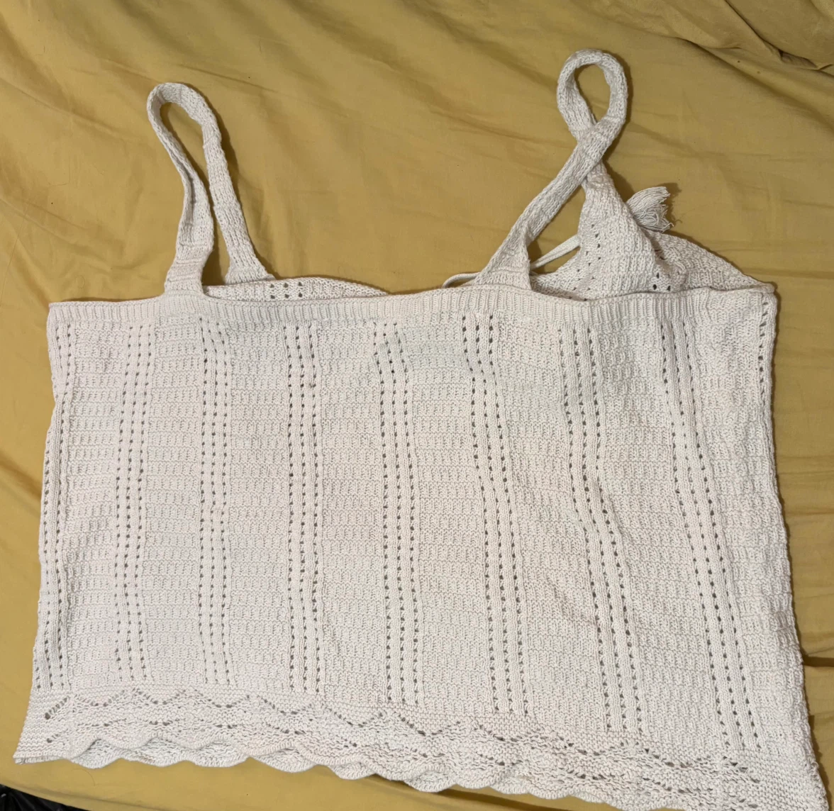 mySTYLE White Knit Tank Crop Top - photo 3