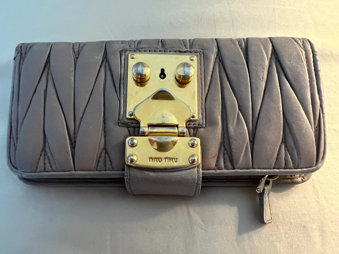 Miu Miu Matelasse Leather Long Wallet