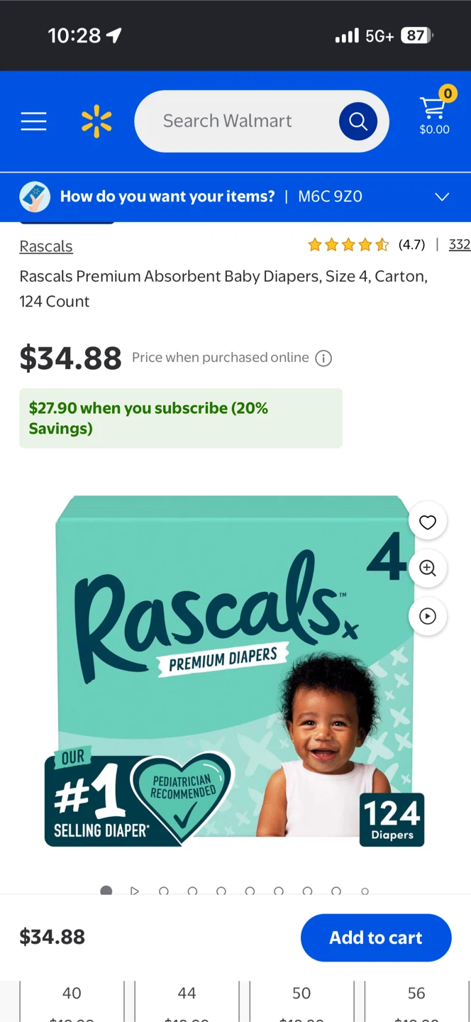 Rascals Premium Baby Diapers Size 4 124 Count - photo 2