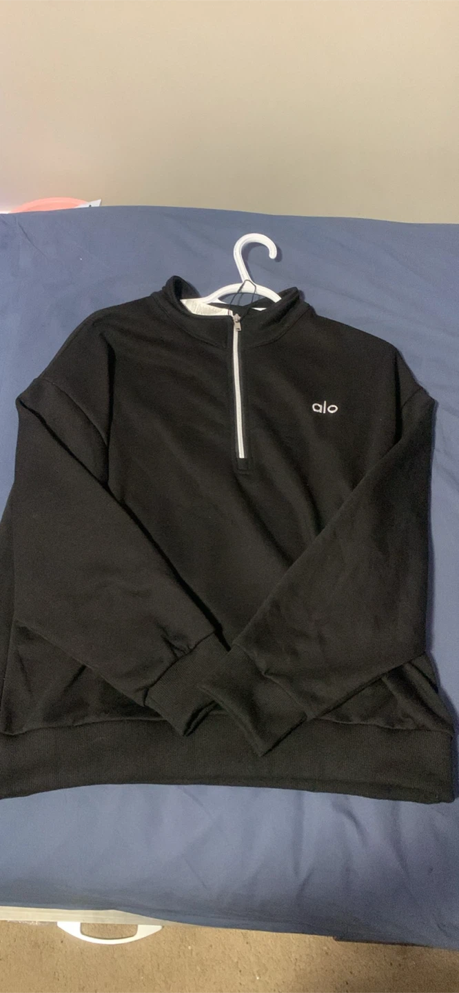 Alo Yoga Black Quarter-Zip Pullover - Small