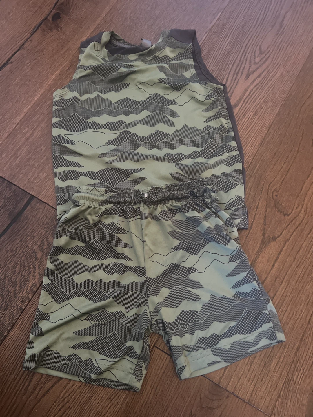 Boys Mountain Print Tank Top and Shorts Set