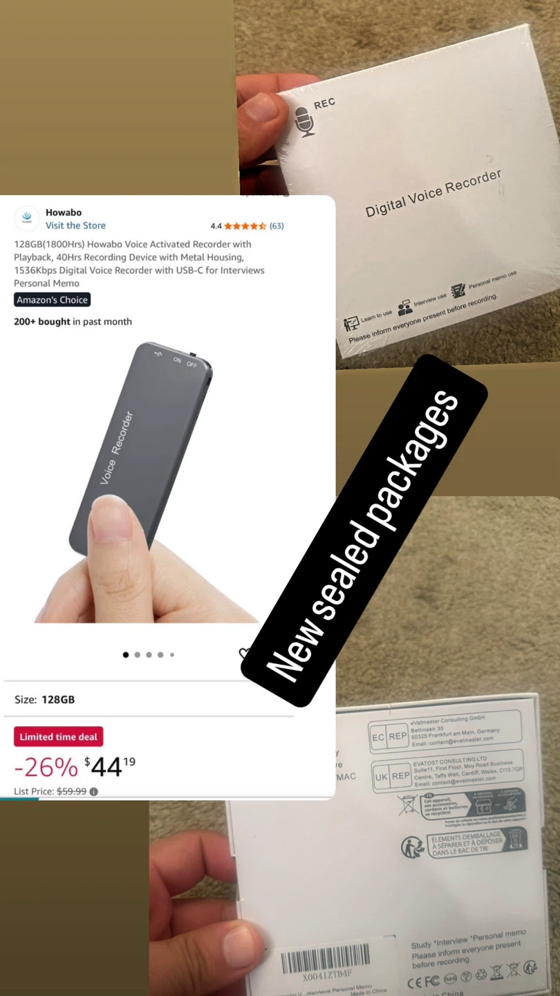 Howabo 128GB Digital Voice Recorder