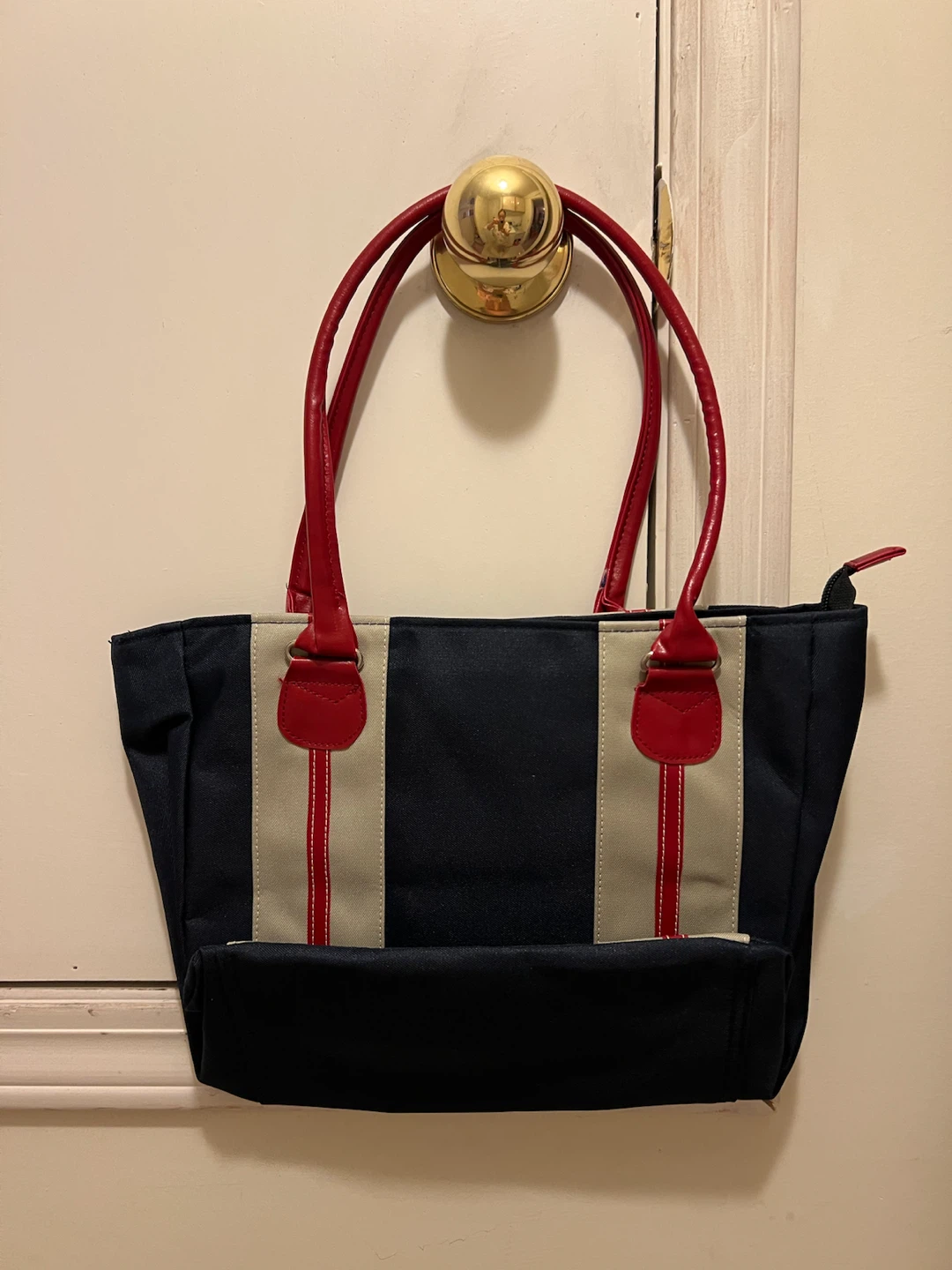 Navy and Red Stripe Tote Bag - photo 2
