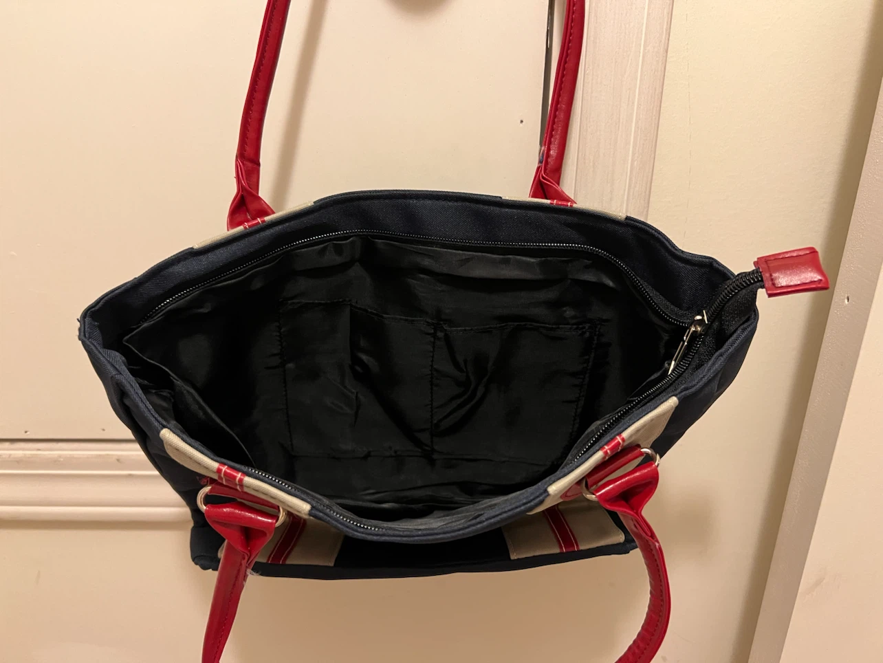 Navy and Red Stripe Tote Bag - photo 3