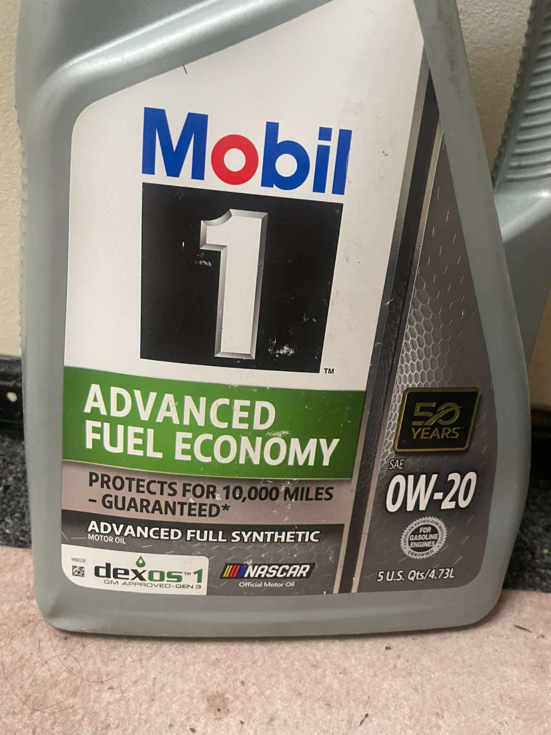 Mobil 1 Advanced Fuel Economy 0W-20 Motor Oil 5 QT