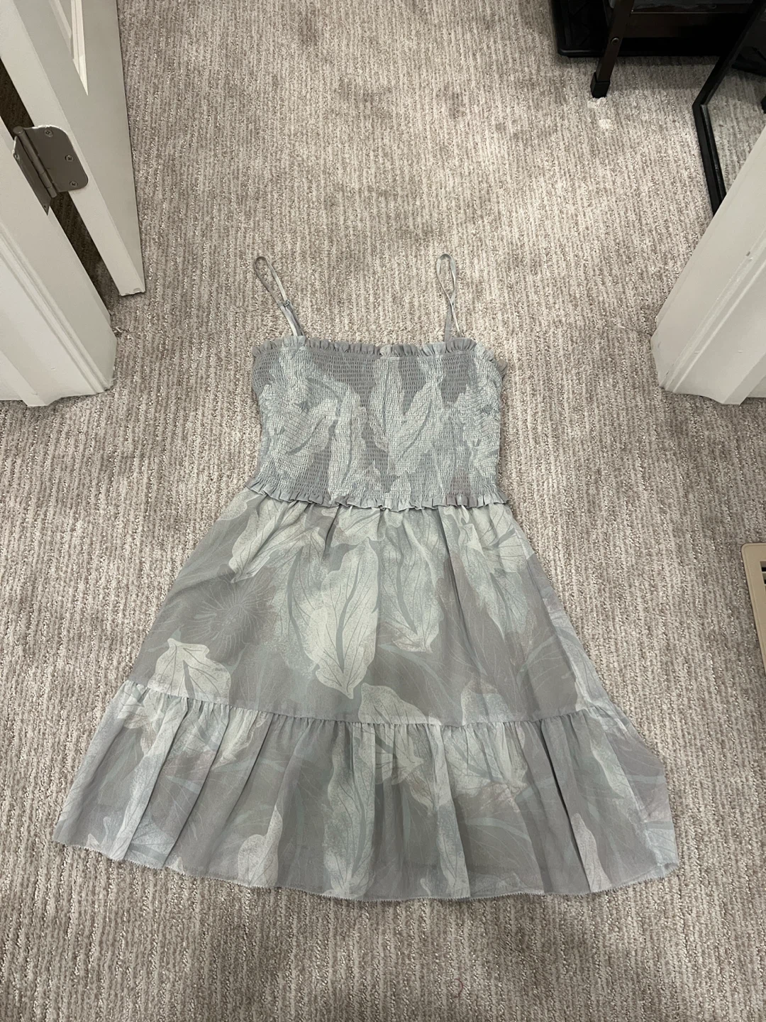 Wilfred Smocked Leaf Print Dress