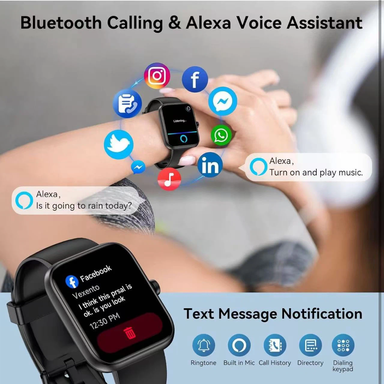 Black Smart Watch with 1.83-inch HD Touch Screen - photo 2