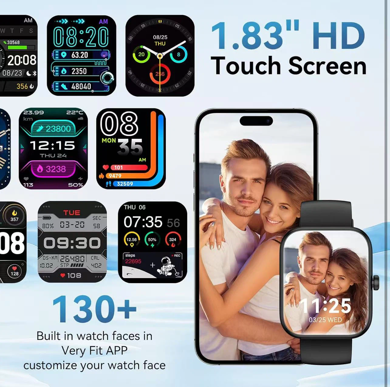 Black Smart Watch with 1.83-inch HD Touch Screen - photo 4