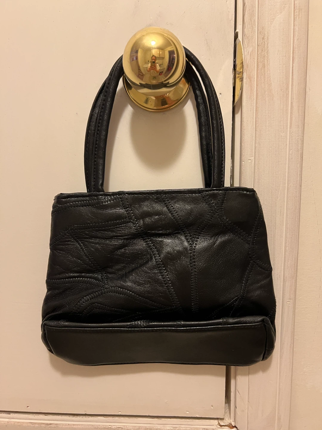 Black Patchwork Leather Handbag - photo 2