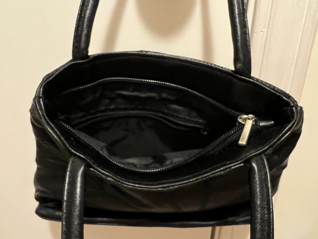 Black Patchwork Leather Handbag - photo 3
