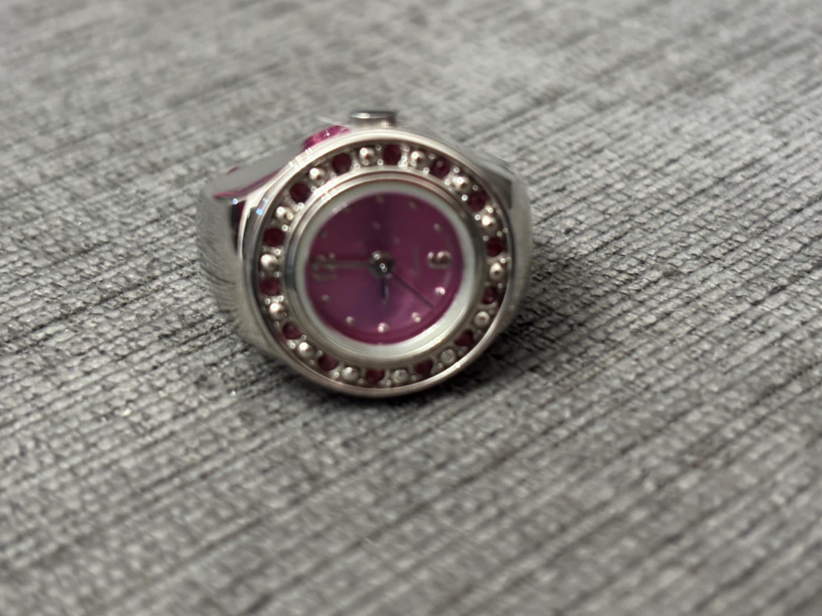 Pink Stone Quartz Ring Watch - photo 2