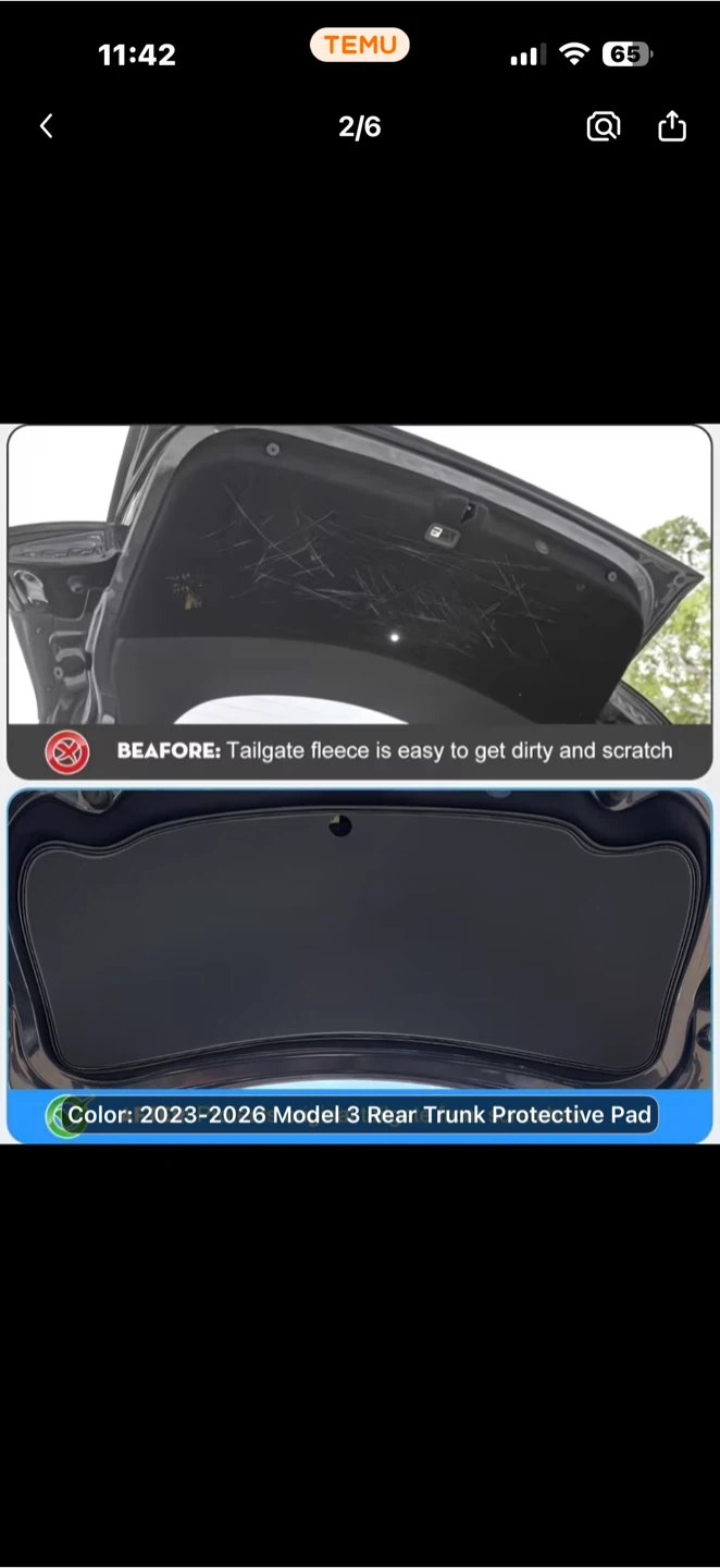 Tesla Model 3 Rear Trunk Protective Pad (2023-2026) - photo 2