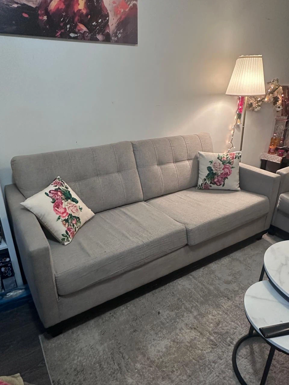 Light Grey Fabric Sofa set (includes love seat)