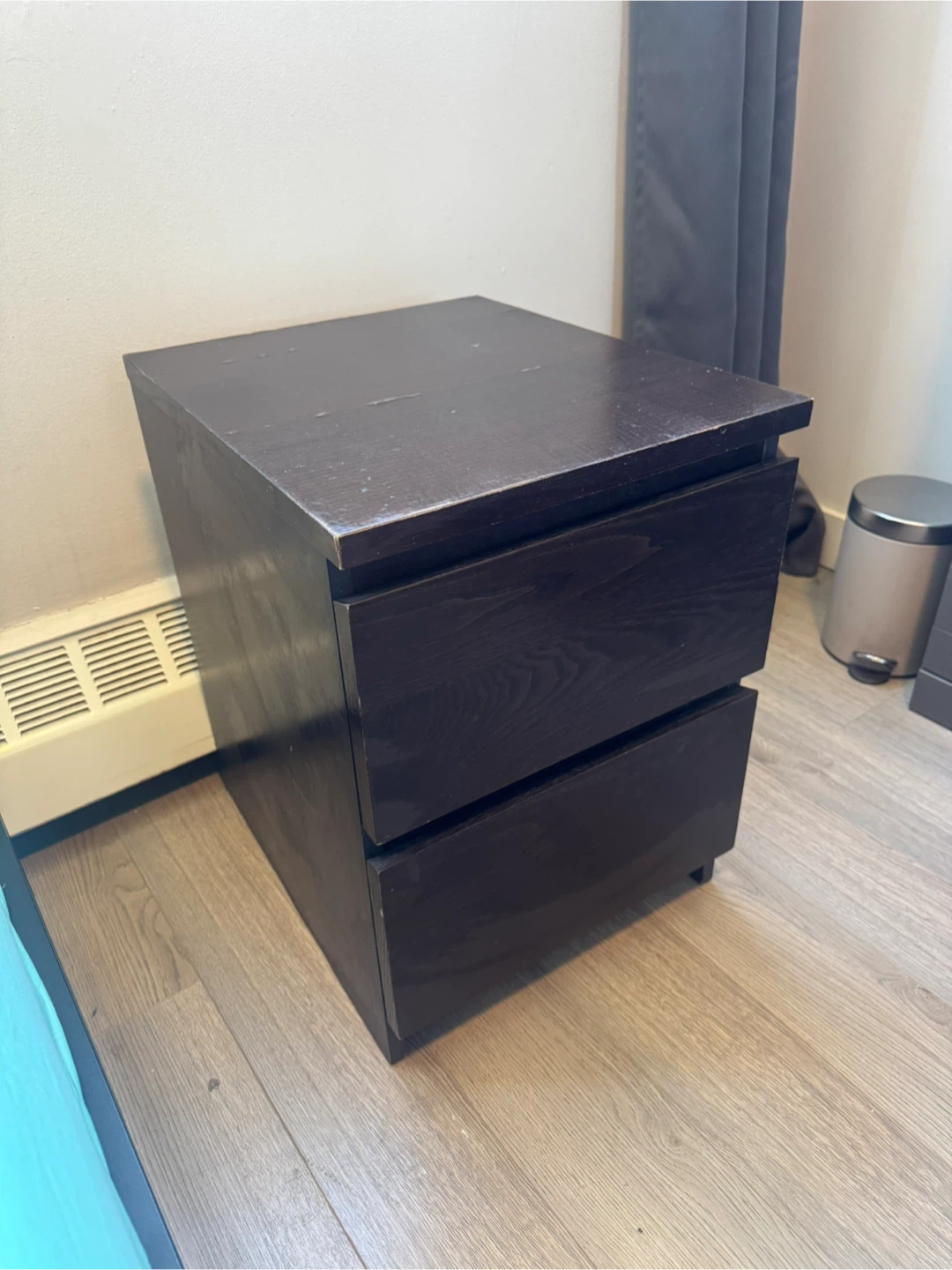 IKEA MALM Dark Brown 2-Drawer Nightstand - photo 2