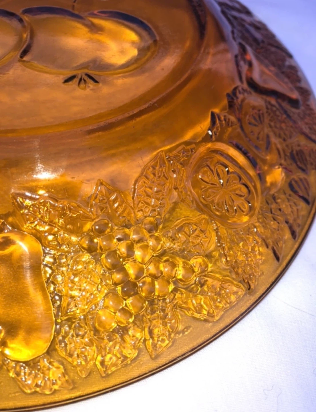 Amber Glass Fruit Motif Serving Plate - photo 5