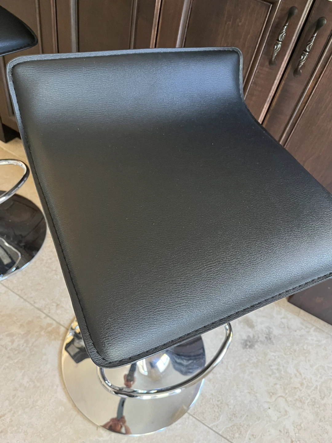 Black Modern Adjustable Bar Stools - photo 2