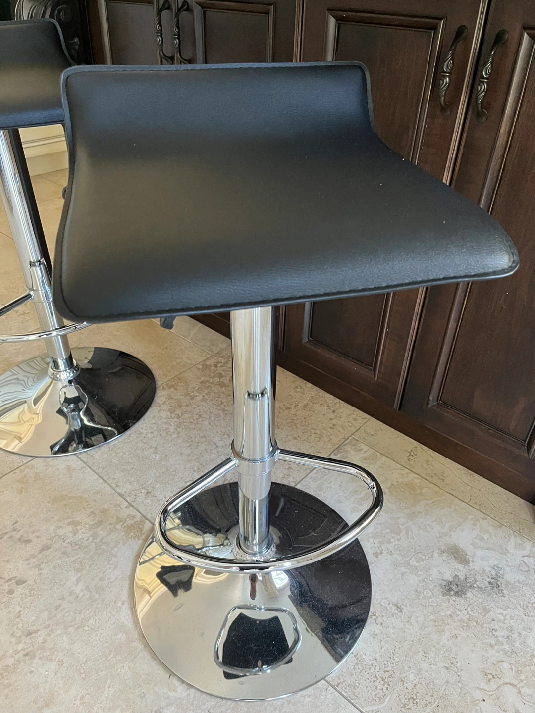 Black Modern Adjustable Bar Stools - photo 4