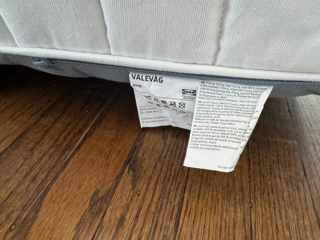 White IKEA Mattress Valevag king size - photo 4