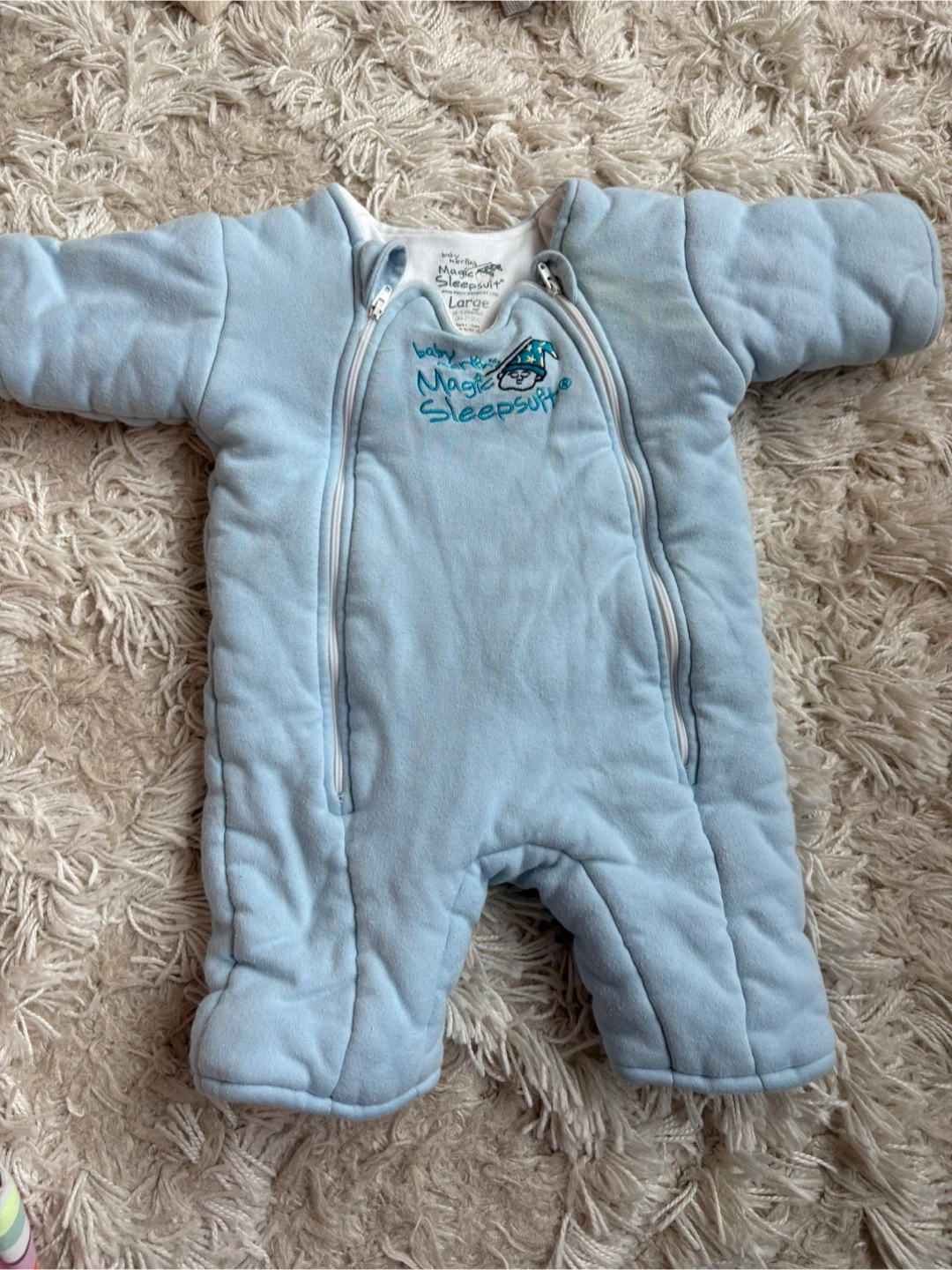 Baby Merlin's Magic Sleepsuit - Large, Light Blue
