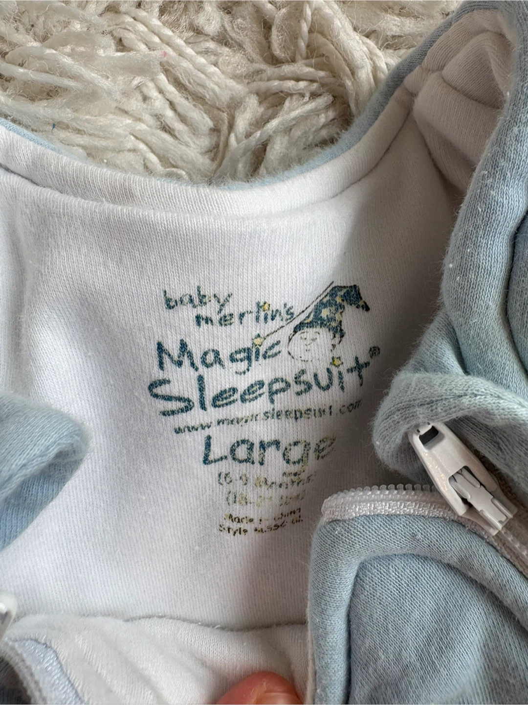 Baby Merlin's Magic Sleepsuit - Large, Light Blue - photo 2