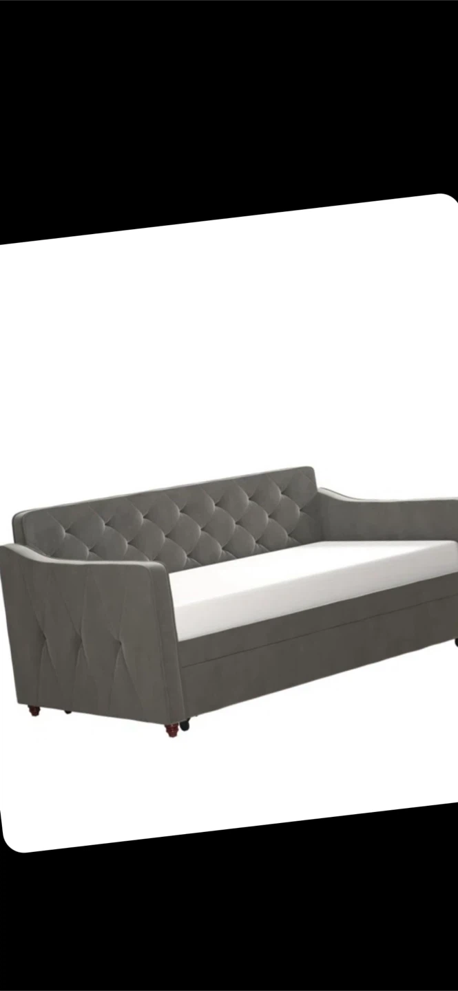 Gray Velvet Daybed with Trundle