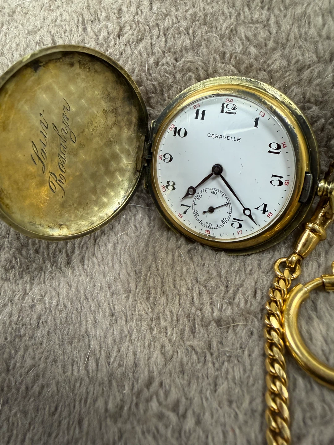 Vintage Caravelle 8365 Mechanical Pocket Watch - photo 3