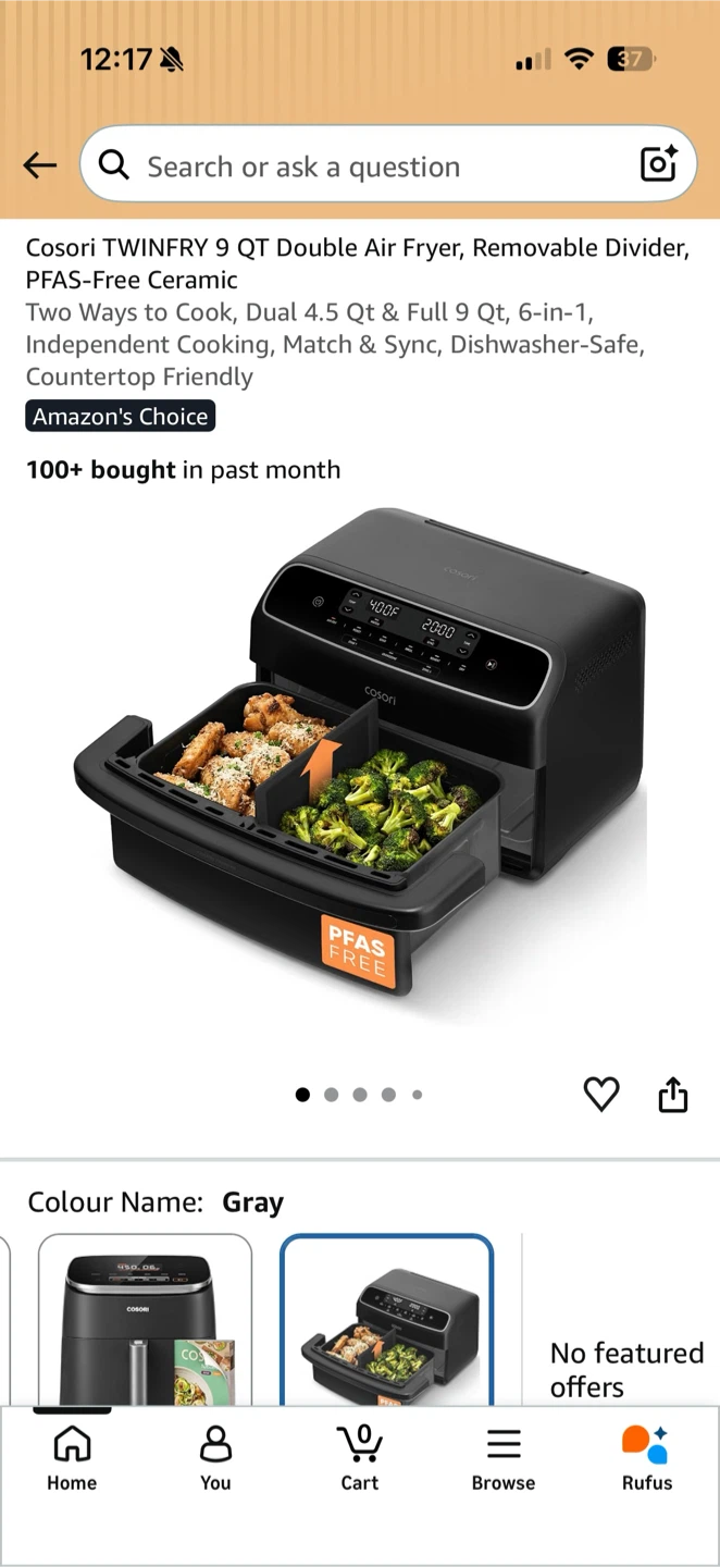 Cosori Twinfry 9-Quart Air Fryer - photo 5